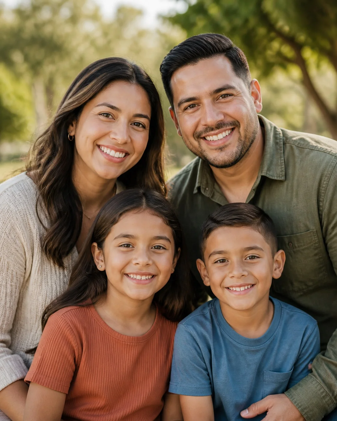 A family spending time together outdoors